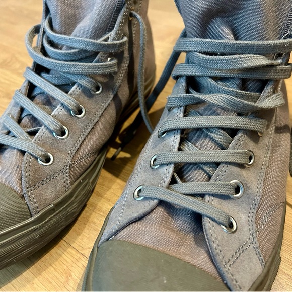 J. Lindeberg canvas mid-top sneakers with suede trim - Picture 2 of 7